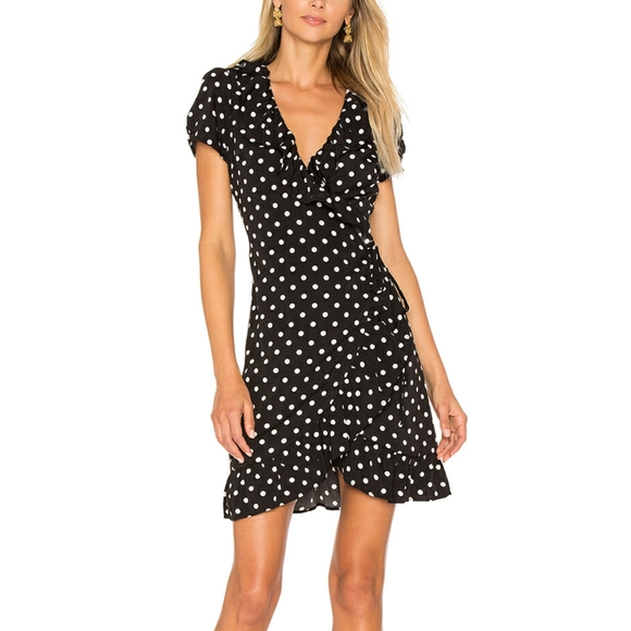 Lioness Dresses & Skirts - Lioness Birkin Polka Dot Wrap Mini Dress